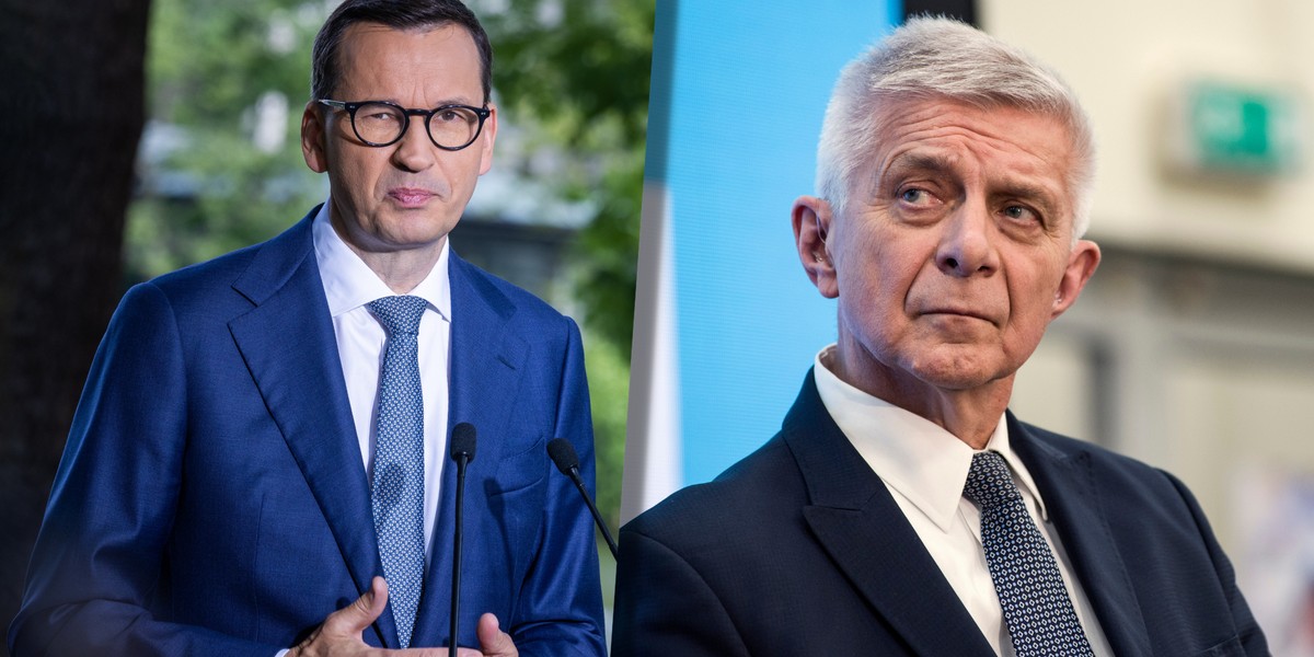 Mateusz Morawiecki (z lewej) i Marek Belka (z prawej)