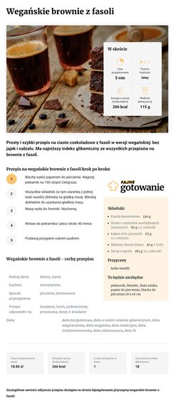 Wegańskie brownie z fasoli