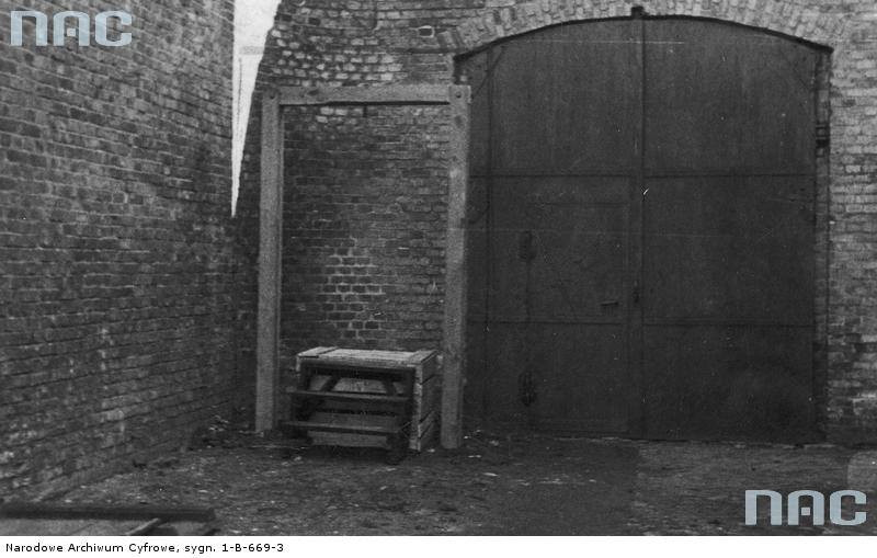 Szubienica znajdująca się na terenie więzienia w Inowrocławiu. 1933 rok.