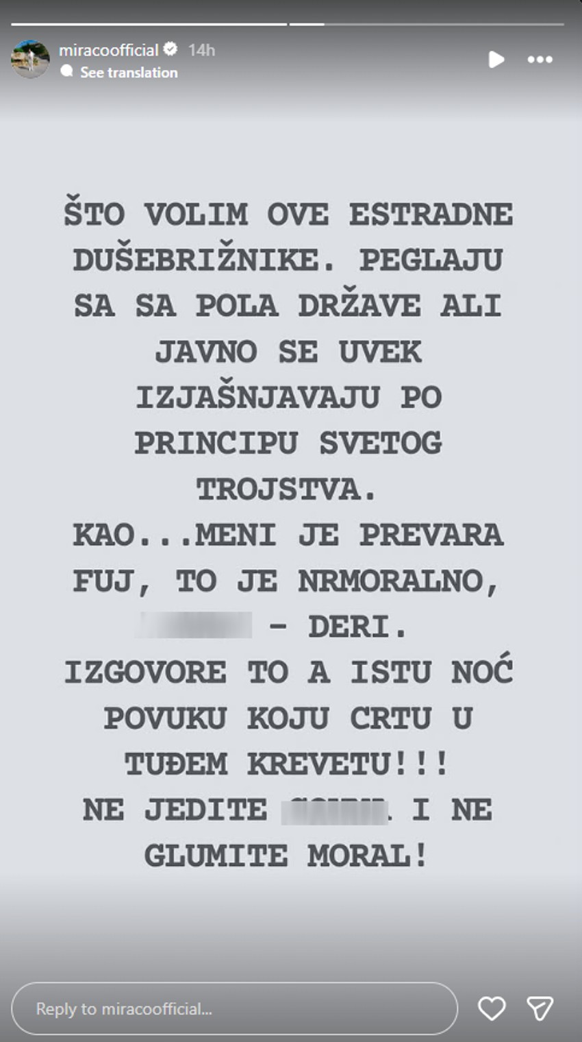 Pevač opleo po estradi: "Peglaju se sa pola države, a glume moral"