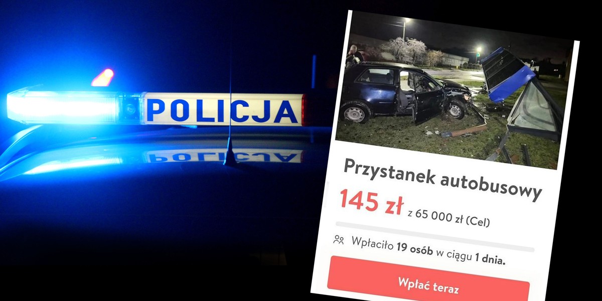 Pijany 16-latek wsiadł za kółko i spowodował wypadek.