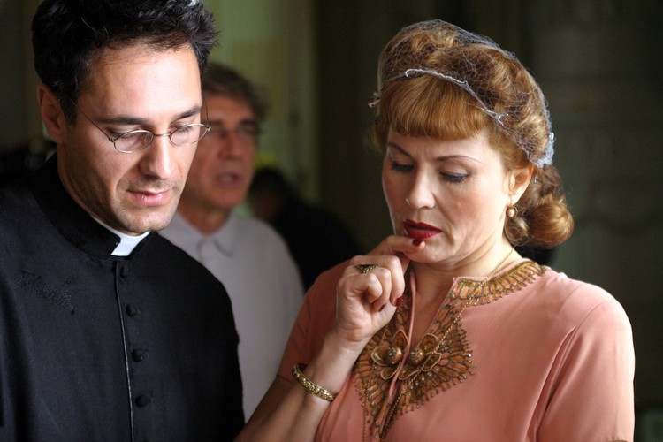 Grażyna Szapołowska na planie filmu 'Karol - historia człowieka, który został papieżem'