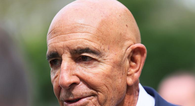 Tom Barrack, a former advisor to former president Donald Trump, leaves U.S. District Court for the Eastern District of New York in a short recess during jury selection for his trial on September 19, 2022 in the Brooklyn borough of New York City