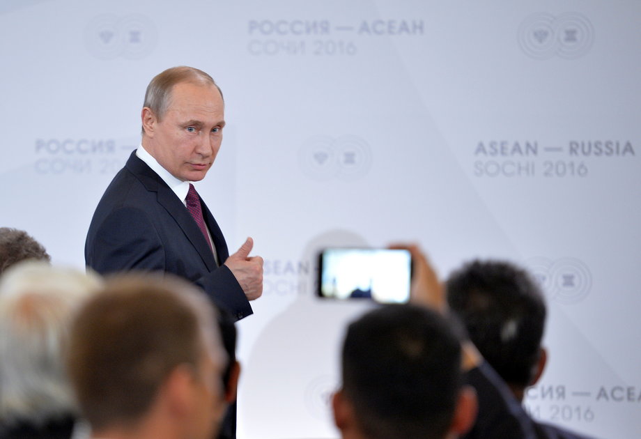 Putin arriving for a meeting on the sidelines of the Russia-ASEAN summit in Sochi, Russia, on May 20.