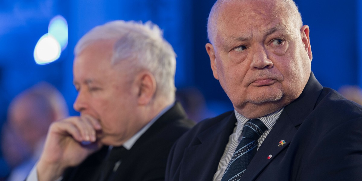 Prezes PiS Jarosław Kaczyński i prezes NBP Adam Glapiński