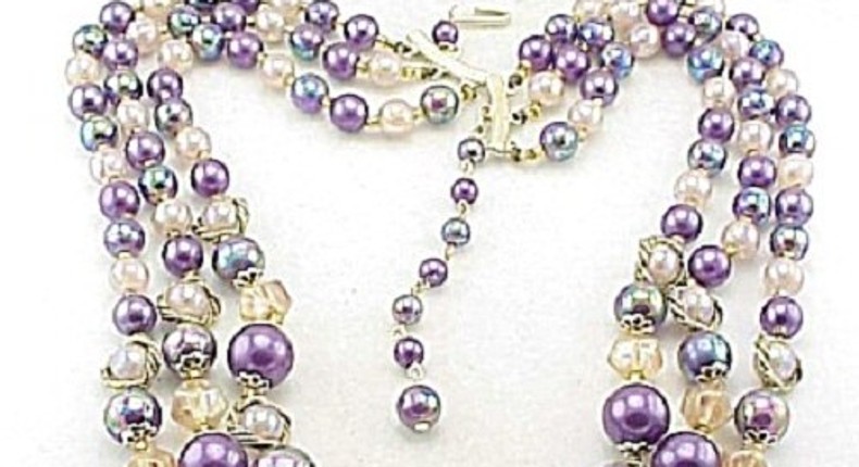 A vintage costume jewelry