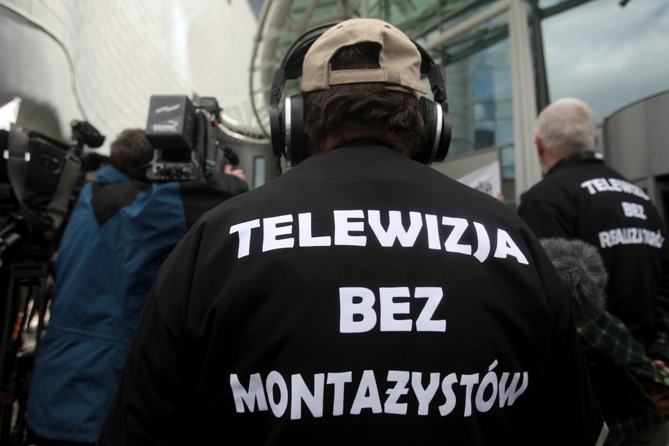 WARSZAWA PROTEST ZWIĄZKI ZAWODOWE TELEWIZJA