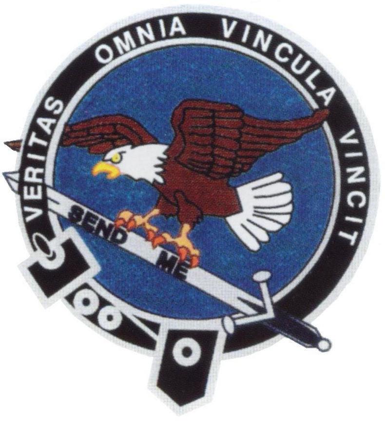 A US Army Intelligence Support Activity patch with the mottos Send Me and Veritas Omnia Vincula Vincit, meaning Truth Overcomes All Bonds.