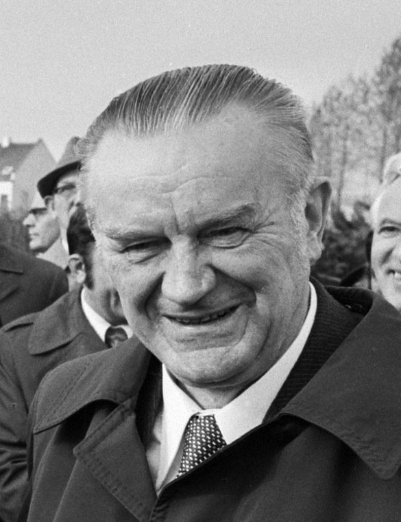 Piotr Jaroszewicz od 1970 do 1980 r. stał na czele rządu Polski Ludowej. Tutaj na zdjęciu z 1977 r.