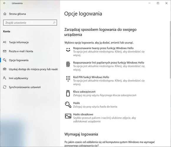 Przez Windows Hello logujemy się palcem lub własną fizjonomią