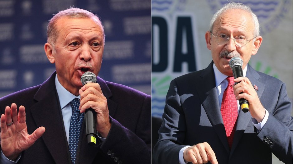 Recep Tayyip Erdogan (z lewej) i Kemal Kilicdaroglu