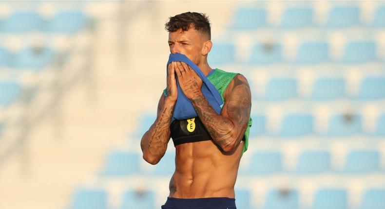 Ben White lors d'une séance d'entraînement au stade Al Wakrah, le 27 novembre 2022, à Doha, au Qatar. Photo par Eddie Keogh. Source : Getty Images 