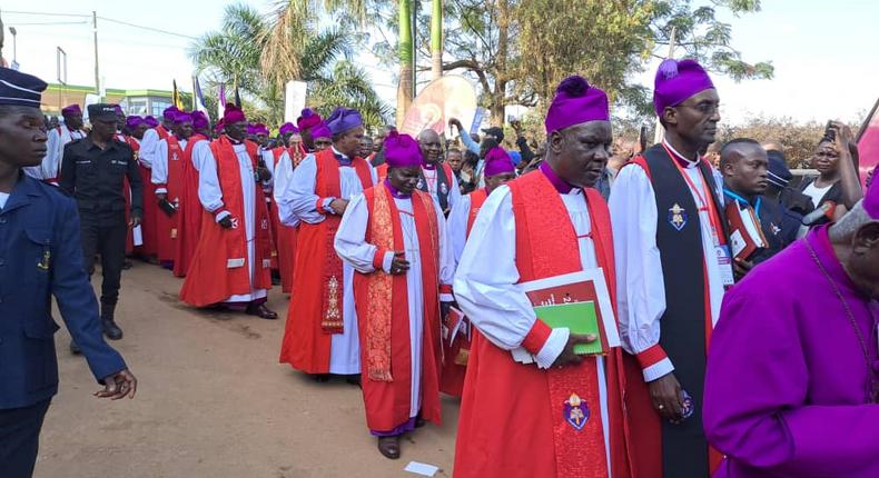 Church of Uganda bishops in their regalia