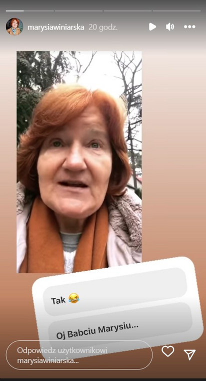 InstaStory z profilu Marii Winiarskiej