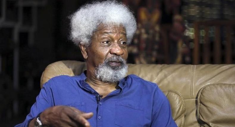 Nigerian Literature Nobel Laureate Wole Soyinka speaks during an interview with Reuters in his home in the southwest city of Abeokuta July 1, 2014.    REUTERS/Akintunde Akinleye