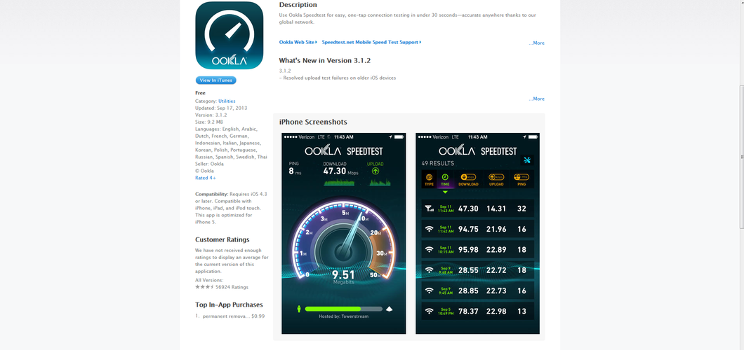 <b>Speedtest.net</b>
<br><br>
Jeśli nie ufacie swojemu providerowi, to koniecznie skorzystajcie z aplikacji Speedtest.net. Mierzy ona prędkość pobierania i udostępniania danych w określonej sieci. 
<br><br>
<b>Platformy: Android, iOS