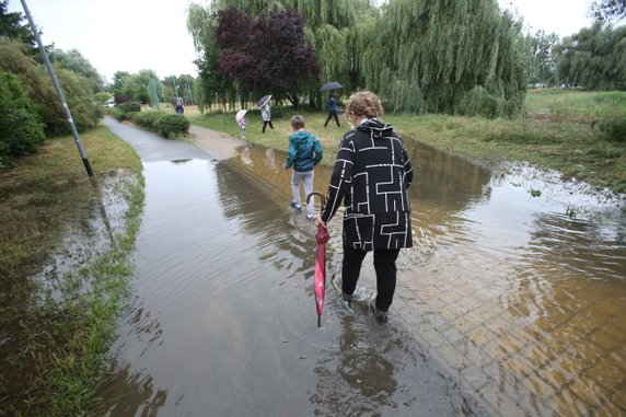 Efekty podtopień w Szczecinie