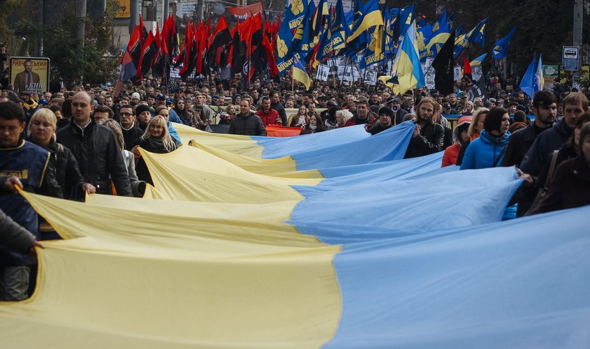 Marsz nacjonalistów na Ukrainie