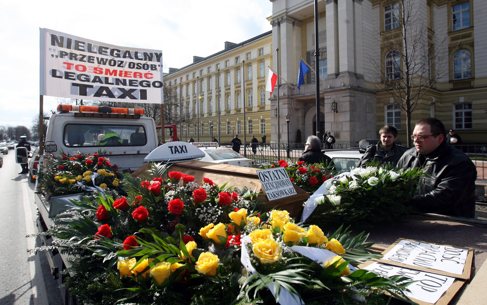 WARSZAWA PROTEST TAKSÓWKARZY