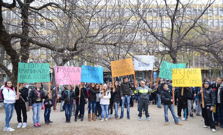 Nedavni protest Novosađana zbog pritvora K. V.