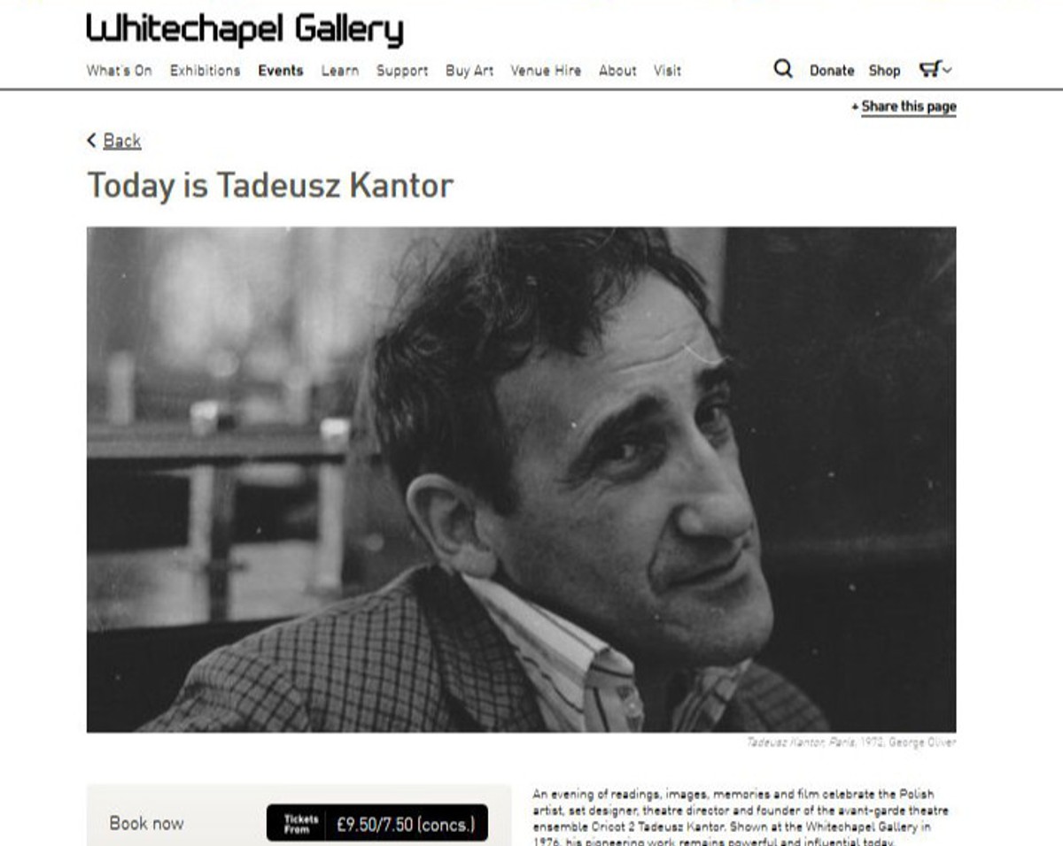 Tadeusz Kantor, Londyn 2015