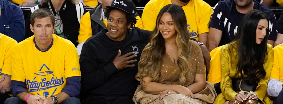 Jay-Z i Beyonce na meczu NBA