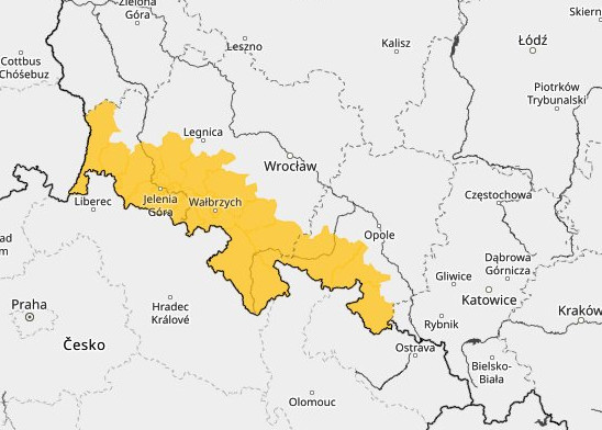 Ostrzeżenia pierwszego stopnia przed intensywnymi opadami deszczu obowiązują w południowo-zachodniej Polsce.