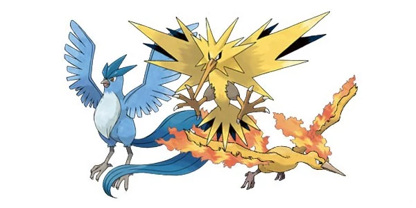 Articuno, Zapdos i Moltres - trzy legendarne Pokemony, które na pewno pojawią się w Pokemon Go