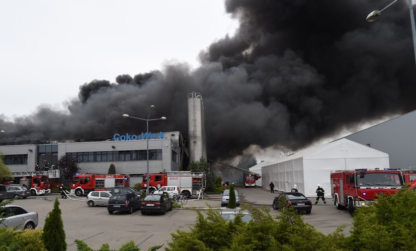 Pożar fabryki w Łodzi