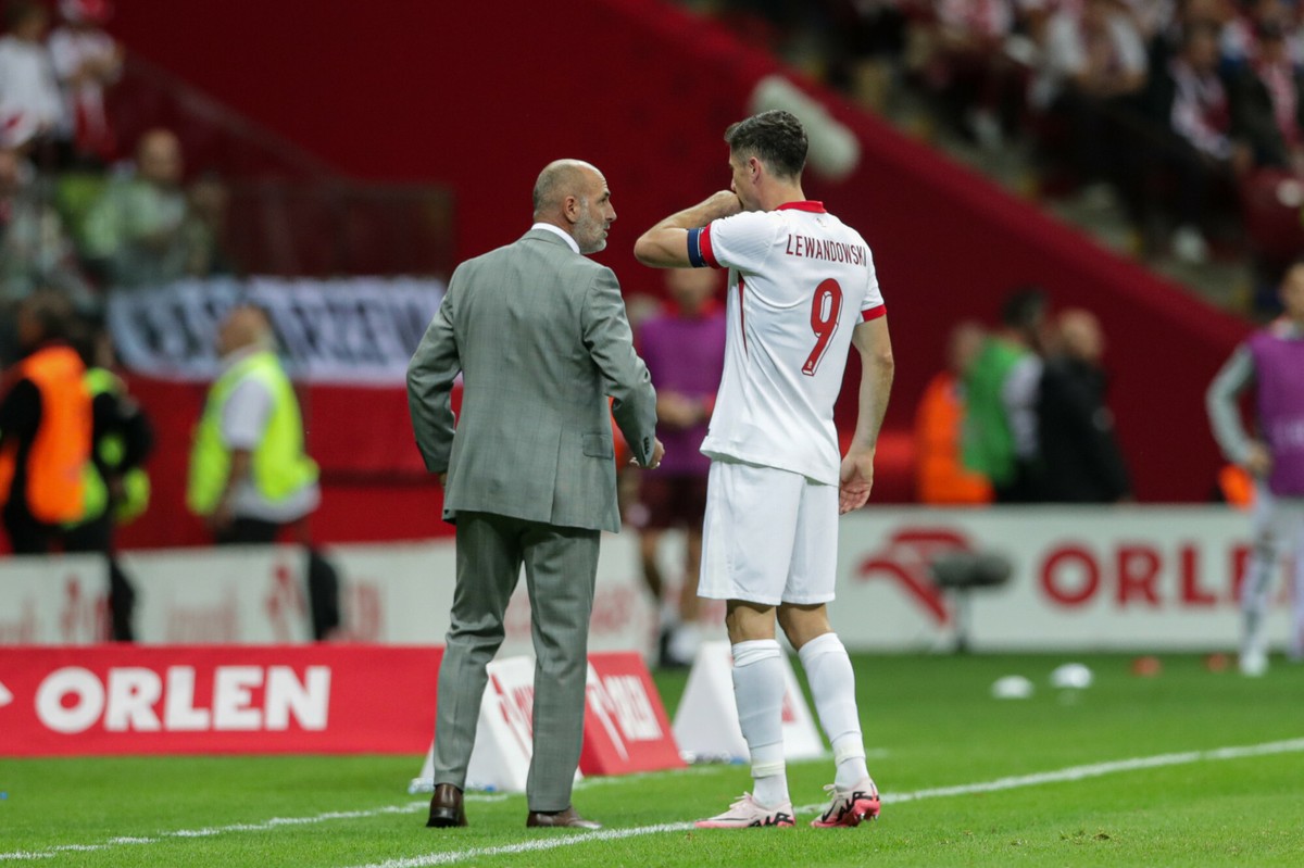 Michał Probierz i Robert Lewandowski