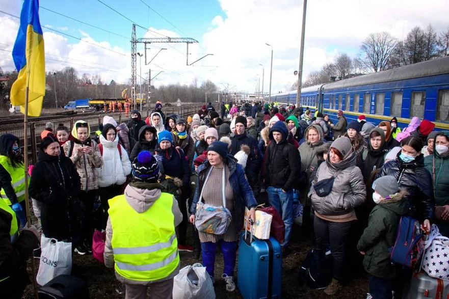 Pierwsze pociągi z uchodźcami z Ukrainy w Małopolsce w lutym 2022 roku