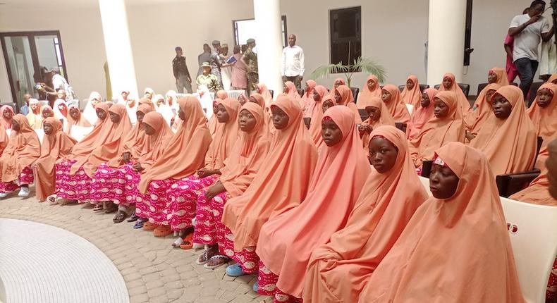 Kaduna Governor Uba Sani with rescued Kuriga schoolchildren