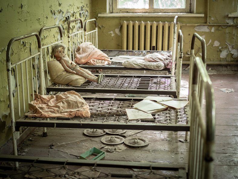 Opuszczone przedszkole w Prypeci (dawne miasto, ewakuowane po wypadku w pobliskiej Czarnobylskiej Elektrowni Jądrowej)