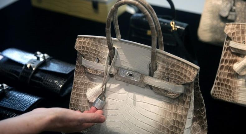 A Himalaya Niloticus Crocodile Diamond Birkin handbag with 18K gold and diamond hardware like this one has just broken the record for the world's most expensive handbag ever sold at auction, fetching nearly US$380,000 in a Hong Kong sale