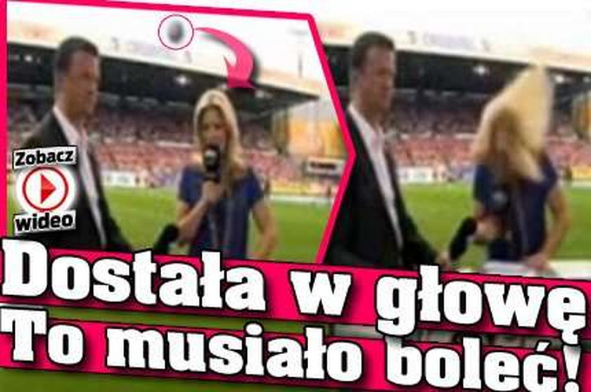 Dostała w głowę. To musiało boleć! Wideo