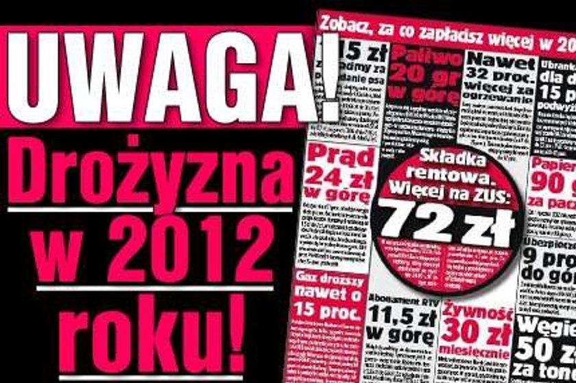 Uwaga! Drożyzna w 2012 roku