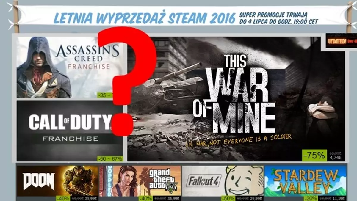 Letnia wyprzedaż gier na Steam już ruszyła, ale ostrożnie z szałem zakupów