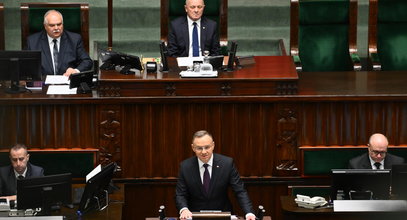 Orędzie prezydenta Dudy w Sejmie. Nagle opozycja ryknęła śmiechem