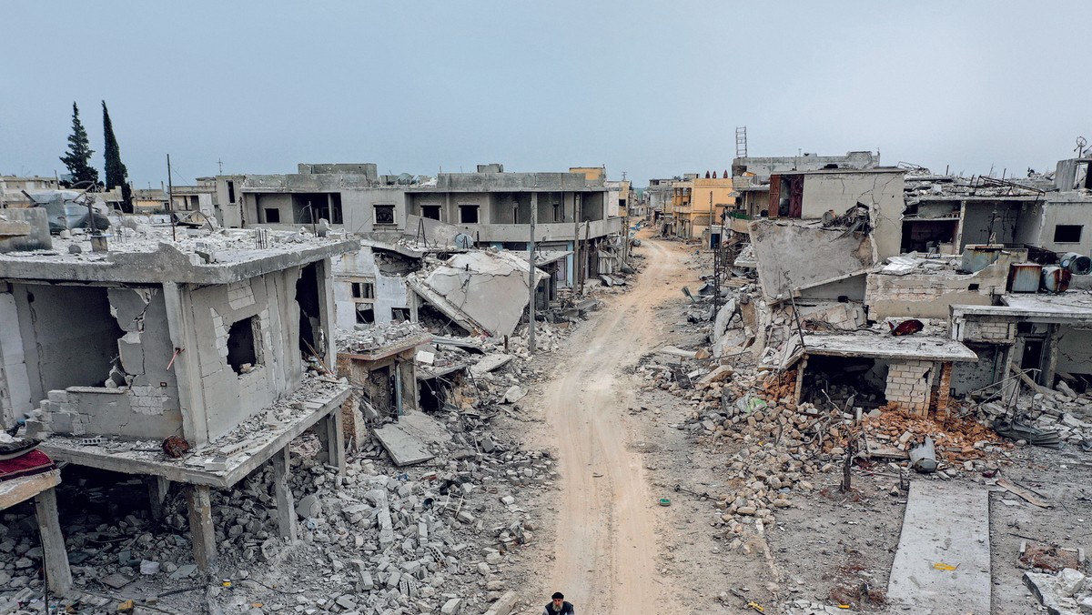 SYRIA’S SCARS The town of Afis, which has sustained widespread destruction due to heavy fighting and airstrikes by pro-regime forces, in the northwestern Idlib province