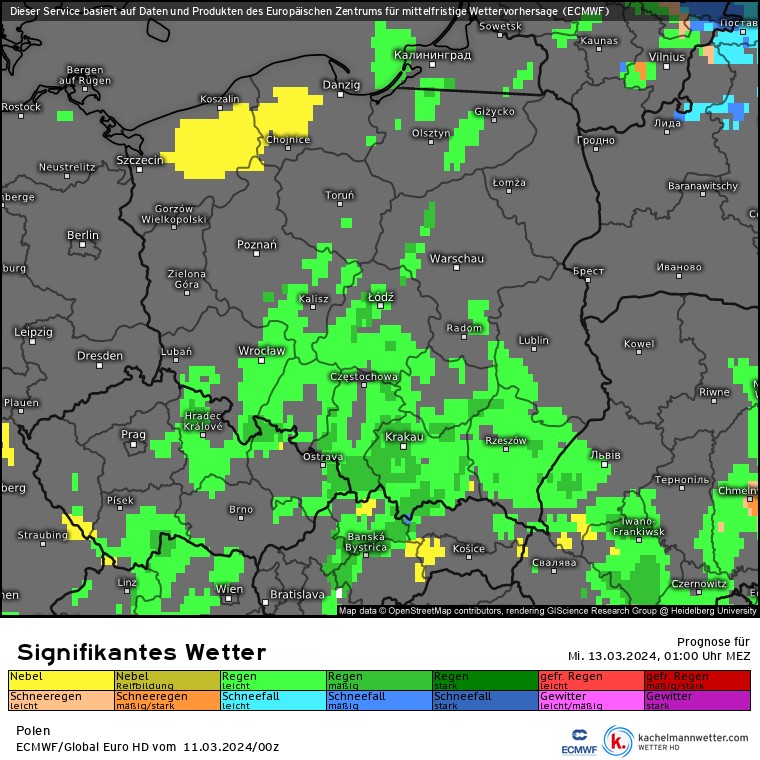 W nocy deszcz nie będzie chciał ustąpić. Najczęściej popada znów na południu oraz częściowo w centrum