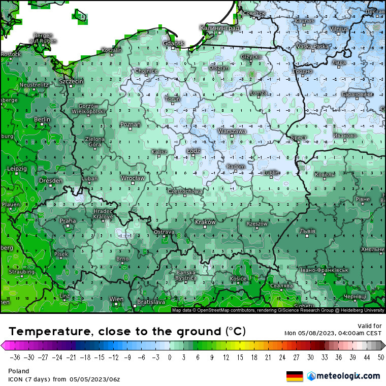 W nocy z niedzieli/poniedziałek przymrozki dotrą do centrum kraju