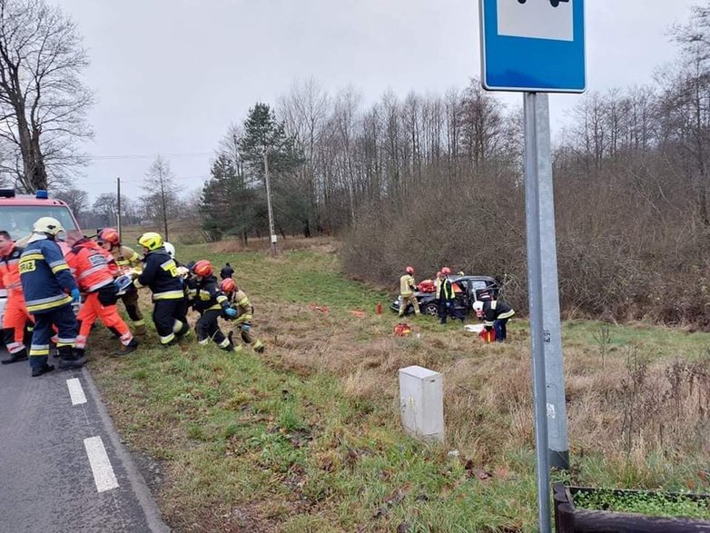 Wypadek w gminie Czaplinek.  W akcji wszystkie służby