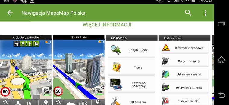 MapaMap 8.5 Android. Omijanie korków można testować przez 7 dni