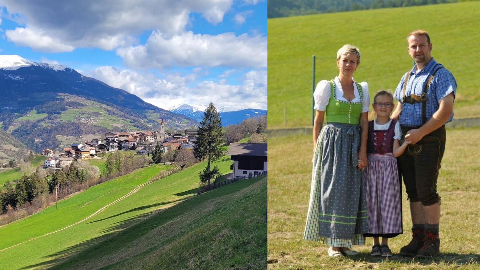 Danka s rodinou v tradičnom kroji, Taliansko. To ale neznamená, že sa jedného dňa možno nevráti na milované Slovensko...