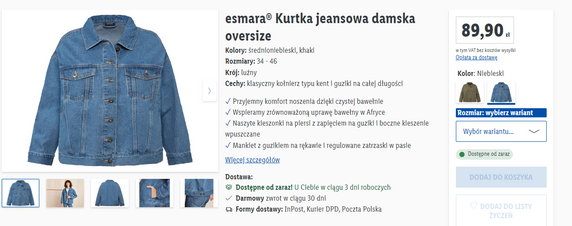 Kurtka jeansowa Esmara