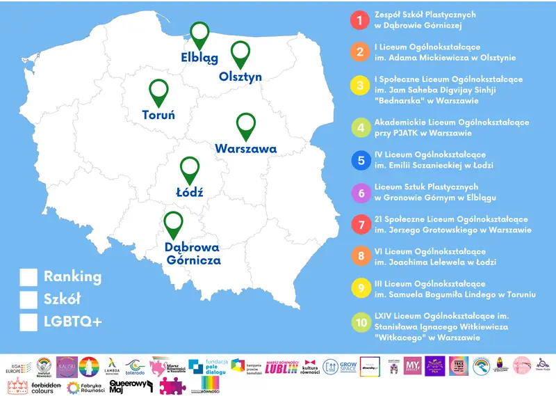 Mapa Równości - TOP 10 Polska