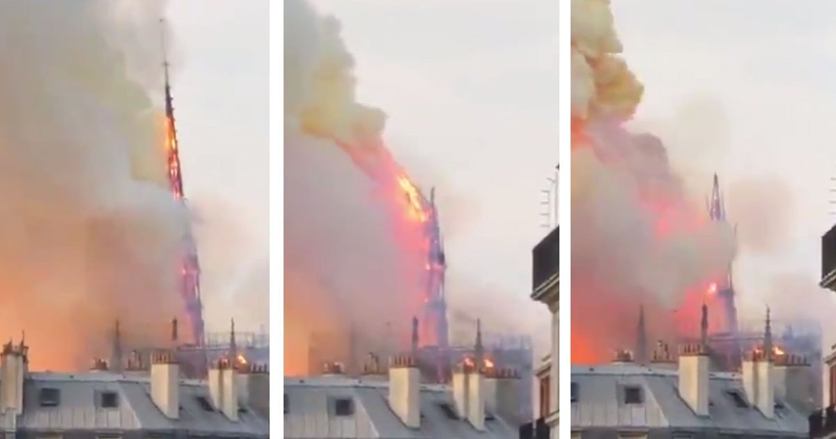 The iconic spire on top of the Notre-Dame cathedral is already gone ...