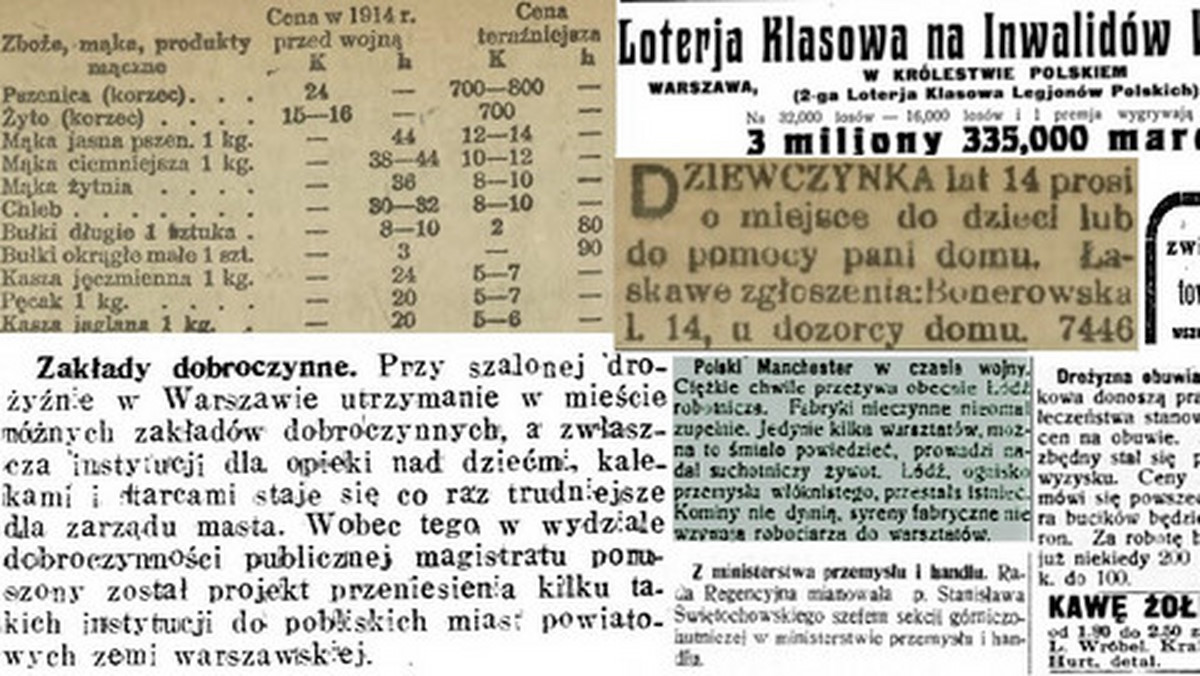 Lato 1918 roku. Do końca wojny zostało jeszcze kilka miesięcy. Jej skutki odczuwają wszyscy. Gospodarka jest w stanie rozkładu, co odbija się na przedsiębiorcach i zwykłych ludziach. Fabryki padają, ceny żywności, której zresztą cały czas brakuje, rosną, a w miastach grasują kieszonkowcy. Sprawdzamy, co o biznesie i gospodarce pisała 100 lat temu polska prasa.