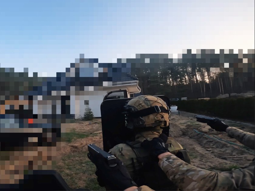 counter -terrorists, helicopter and an armored vehicle in action