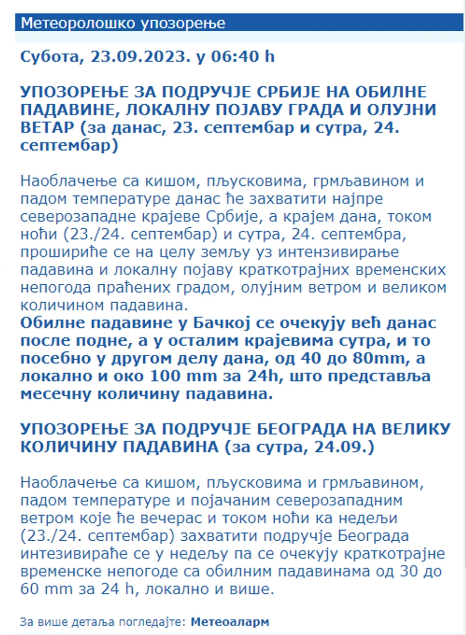 Meteorološko upozorenje